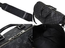 画像をギャラリービューアに読み込む, 極美品 LOUIS VUITTON ルイヴィトン エクリプス キーポル バンドリエール45 ボストンバッグ M40569 シルバー金具 ブラック 中古 4b010733