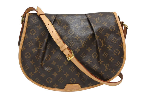 極美品 LOUIS VUITTON ルイヴィトン メニルモンタンMM ショルダーバッグ M40473 モノグラム ブラウン ゴールド金具 中古 4b010739