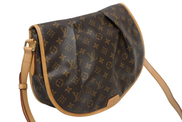 極美品 LOUIS VUITTON ルイヴィトン メニルモンタンMM ショルダーバッグ M40473 モノグラム ブラウン ゴールド金具 中古 4b010739