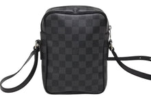 Load image into Gallery viewer, 新品同様 LOUIS VUITTON ルイヴィトン レム ショルダーバッグ ダミエグラフィット N41446 斜め掛け ブラック ロゴ 美品 中古 4b010743