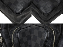 Load image into Gallery viewer, 新品同様 LOUIS VUITTON ルイヴィトン レム ショルダーバッグ ダミエグラフィット N41446 斜め掛け ブラック ロゴ 美品 中古 4b010743