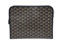 画像をギャラリービューアに読み込む, 極美品 GOYARD ゴヤール クラッチバッグ ジュバンスGM へリンボーン JOUVENGMLTY12CL12P ブラック シルバー金具 中古 4b010763