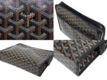 画像をギャラリービューアに読み込む, 極美品 GOYARD ゴヤール クラッチバッグ ジュバンスGM へリンボーン JOUVENGMLTY12CL12P ブラック シルバー金具 中古 4b010763