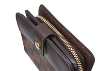 画像をギャラリービューアに読み込む, 極美品 LOUIS VUITTON ルイヴィトン 二つ折り財布 コンパクトジップ M61668 ダミエキャンバス エベヌ ゴールド金具 中古 4b010769