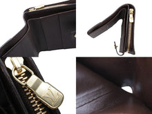 画像をギャラリービューアに読み込む, 極美品 LOUIS VUITTON ルイヴィトン 二つ折り財布 コンパクトジップ M61668 ダミエキャンバス エベヌ ゴールド金具 中古 4b010769