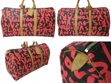 画像をギャラリービューアに読み込む, LOUIS VUITTON ルイヴィトン モノグラム グラフィティ スティーブン スプラウス ピンク キーポル 50cm M93698 ボストンバッグ 美品 中古 4b001077