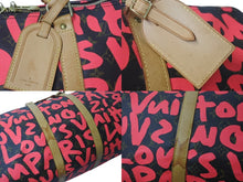 画像をギャラリービューアに読み込む, LOUIS VUITTON ルイヴィトン モノグラム グラフィティ スティーブン スプラウス ピンク キーポル 50cm M93698 ボストンバッグ 美品 中古 4b001077