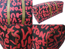 画像をギャラリービューアに読み込む, LOUIS VUITTON ルイヴィトン モノグラム グラフィティ スティーブン スプラウス ピンク キーポル 50cm M93698 ボストンバッグ 美品 中古 4b001077
