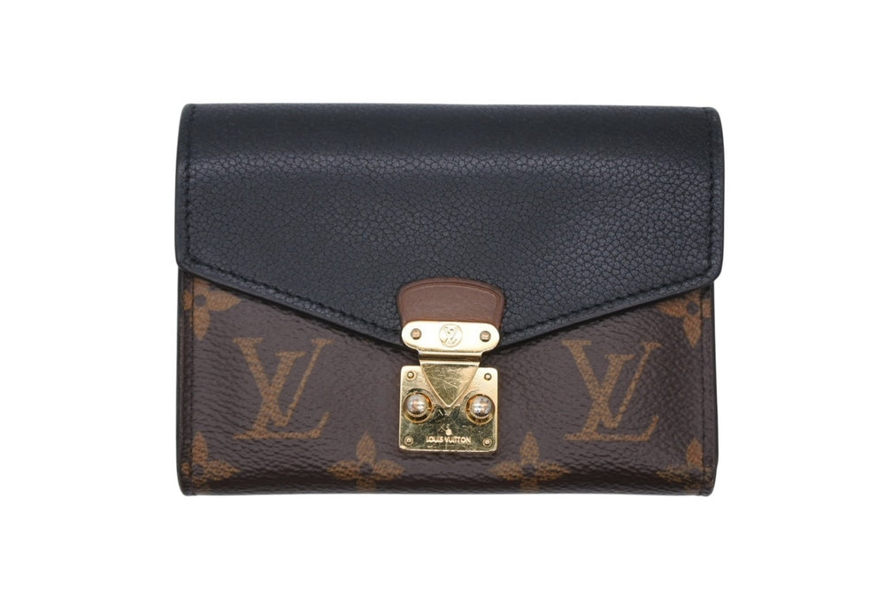LOUIS VUITTON ルイヴィトン ポルトフォイユ パラス コンパクト 三つ折り財布 M67479 モノグラムキャンバス ブラウン ブラック 中古 4b010771