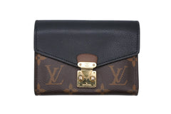 LOUIS VUITTON ルイヴィトン ポルトフォイユ パラス コンパクト 三つ折り財布 M67479 モノグラムキャンバス ブラウン ブラック 中古 4b010771