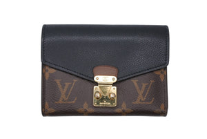 LOUIS VUITTON ルイヴィトン ポルトフォイユ パラス コンパクト 三つ折り財布 M67479 モノグラムキャンバス ブラウン ブラック 中古 4b010771