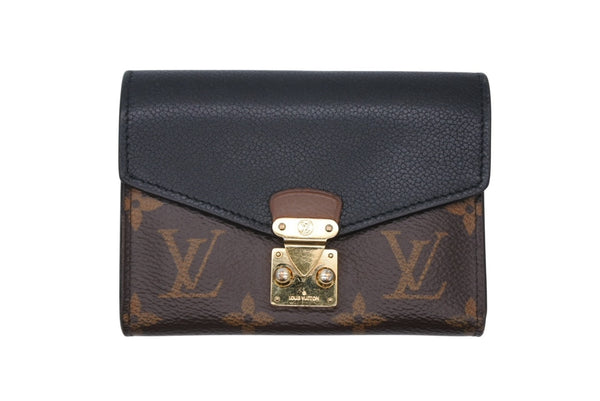 LOUIS VUITTON ルイヴィトン ポルトフォイユ パラス コンパクト 三つ折り財布 M67479 モノグラムキャンバス ブラウン ブラック 中古 4b010771