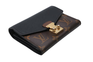 LOUIS VUITTON ルイヴィトン ポルトフォイユ パラス コンパクト 三つ折り財布 M67479 モノグラムキャンバス ブラウン ブラック 中古 4b010771
