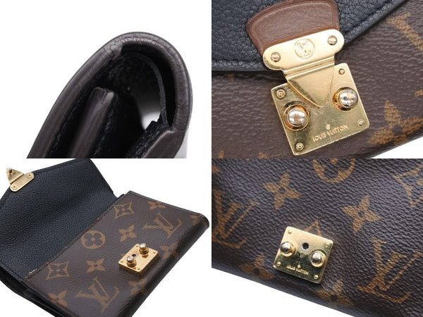 LOUIS VUITTON ルイヴィトン ポルトフォイユ パラス コンパクト 三つ折り財布 M67479 モノグラムキャンバス ブラウン ブラック 中古 4b010771