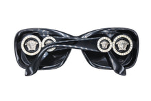 Load image into Gallery viewer, 極美品 VERSACE ヴェルサーチ サングラス メドゥーサロゴ MOD.417 ブラック ゴールド プラスチック 中古 4b011296