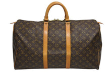 画像をギャラリービューアに読み込む, LOUIS VUITTON ルイヴィトン キーポル50 ボストンバッグ M41426 モノグラム PVC レザー モノグラム ゴールド金具 美品 中古 4b010790