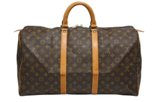 画像をギャラリービューアに読み込む, LOUIS VUITTON ルイヴィトン キーポル50 ボストンバッグ M41426 モノグラム PVC レザー モノグラム ゴールド金具 美品 中古 4b010790