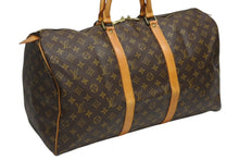 画像をギャラリービューアに読み込む, LOUIS VUITTON ルイヴィトン キーポル50 ボストンバッグ M41426 モノグラム PVC レザー モノグラム ゴールド金具 美品 中古 4b010790