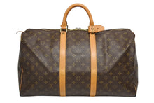 画像をギャラリービューアに読み込む, LOUIS VUITTON ルイヴィトン キーポル50 ボストンバッグ M41426 モノグラム PVC レザー モノグラム ゴールド金具 美品 中古 4b010804