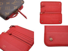 画像をギャラリービューアに読み込む, LOUIS VUITTON ルイヴィトン ポルトフォイユ アンソリット 長財布 M60249 モノグラムキャンバス ブラウン レッド 美品 中古 4b010809