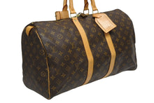 画像をギャラリービューアに読み込む, LOUIS VUITTON ルイヴィトン モノグラム キーポル45 ボストンバッグ M41428 PVC ヌメ革 ブラウン ゴールド金具 美品 中古 4b010817