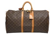 Load image into Gallery viewer, LOUIS VUITTON ルイヴィトン キーポル55 ボストンバッグ M41424 モノグラム PVC ヌメ革 ブラウン 美品 中古 4b010839