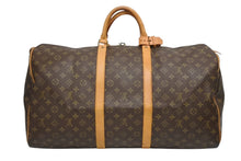 Load image into Gallery viewer, LOUIS VUITTON ルイヴィトン キーポル55 ボストンバッグ M41424 モノグラム PVC ヌメ革 ブラウン 美品 中古 4b010839