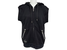 画像をギャラリービューアに読み込む, CHROME HEARTS クロムハーツ CHプラスパッチ スクロールラベル ダガージップ フードベスト サイズL ブラック 美品 中古 4b010875