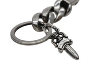 画像をギャラリービューアに読み込む, CHROME HEARTS クロムハーツ ショートクラシックリンク キーリング キーホルダー 2リンク 重量約49.5g シルバー925 美品 中古 4b010881