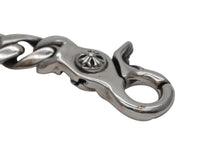 画像をギャラリービューアに読み込む, CHROME HEARTS クロムハーツ ショートクラシックリンク キーリング キーホルダー 2リンク 重量約49.5g シルバー925 美品 中古 4b010881