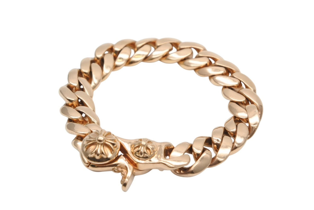 極美品 CHROME HEARTS クロムハーツ 18LINK 22K SMALL CLSC CHN LNK ゴールドブレスレット 重量約164g 中古 4a003442