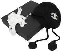Load image into Gallery viewer, 新品未使用 CHANEL シャネル ココ フライトキャップ パイロットキャップ AAB271 カシミヤ シルク 中古 4b010891