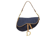 Load image into Gallery viewer, 極美品 CHRISTIAN DIOR クリスチャンディオール サドルバッグ ワンショルダーバッグ ガリアーノ期 デニム ブルー 中古 4b010928