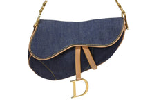 Load image into Gallery viewer, 極美品 CHRISTIAN DIOR クリスチャンディオール サドルバッグ ワンショルダーバッグ ガリアーノ期 デニム ブルー 中古 4b010928