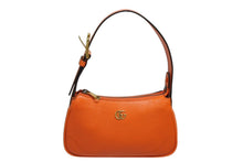Load image into Gallery viewer, 新品未使用品 GUCCI グッチ ハンドバッグ アフロディーテ ミニ GGマーモント ハンドバッグ オレンジ レザー ゴールド金具 中古 4b010968
