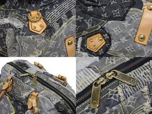 LOUIS VUITTON ルイヴィトン ボウリィ ハンドバッグ M95377 モノグラム デニム ブラック グレー 美品 中古 4b010985