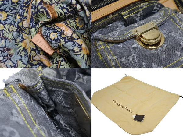 LOUIS VUITTON ルイヴィトン ボウリィ ハンドバッグ M95377 モノグラム デニム ブラック グレー 美品 中古 4b010985