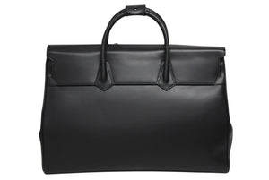 極美品 GUCCI グッチ ケリー型 ロゴ金具 ボストンバッグ 01221223312 カーフ メンズ レザー ブラック シルバー金具 中古 4b010992