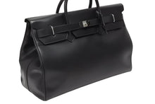 Load image into Gallery viewer, 極美品 GUCCI グッチ ケリー型 ロゴ金具 ボストンバッグ 01221223312 カーフ メンズ レザー ブラック シルバー金具 中古 4b010992