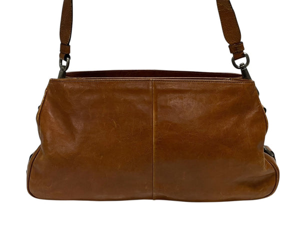 SAINT LAURENT サンローラン モンバサ ワンショルダーバッグ 105480 ブラウン レザー シルバー金具 美品 中古 4b010994