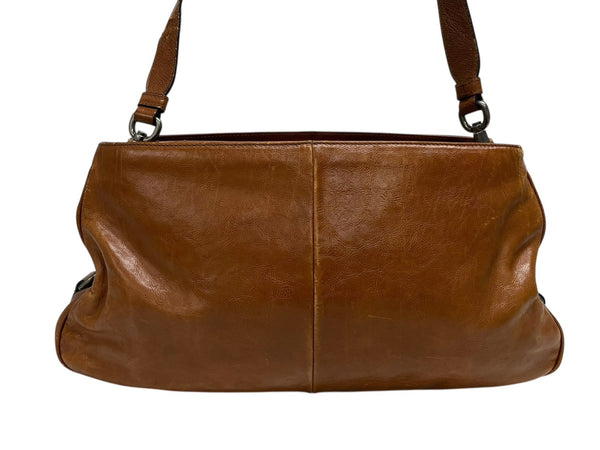 SAINT LAURENT サンローラン モンバサ ワンショルダーバッグ 105480 ブラウン レザー シルバー金具 美品 中古 4b010994