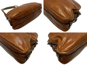 SAINT LAURENT サンローラン モンバサ ワンショルダーバッグ 105480 ブラウン レザー シルバー金具 美品 中古 4b010994