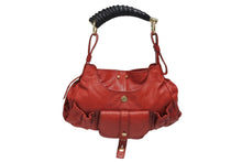 Load image into Gallery viewer, YVES SAINT LAURENT イヴサンローラン モンバサ ホーボー ハンドバッグ コットン レザー 鹿角 ワンショルダー 135153 美品 中古 4b010996