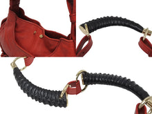 Load image into Gallery viewer, YVES SAINT LAURENT イヴサンローラン モンバサ ホーボー ハンドバッグ コットン レザー 鹿角 ワンショルダー 135153 美品 中古 4b010996