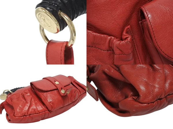 YVES SAINT LAURENT イヴサンローラン モンバサ ホーボー ハンドバッグ コットン レザー 鹿角 ワンショルダー 135153 美品 中古 4b010996