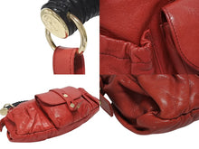 Load image into Gallery viewer, YVES SAINT LAURENT イヴサンローラン モンバサ ホーボー ハンドバッグ コットン レザー 鹿角 ワンショルダー 135153 美品 中古 4b010996