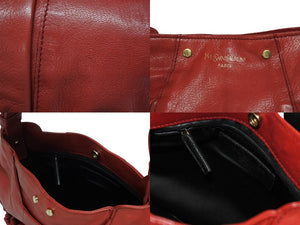 YVES SAINT LAURENT イヴサンローラン モンバサ ホーボー ハンドバッグ コットン レザー 鹿角 ワンショルダー 135153 美品 中古 4b010996
