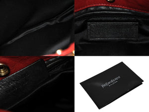YVES SAINT LAURENT イヴサンローラン モンバサ ホーボー ハンドバッグ コットン レザー 鹿角 ワンショルダー 135153 美品 中古 4b010996