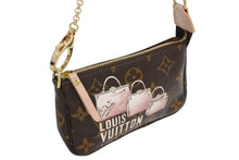 Load image into Gallery viewer, 新品同様 LOUIS VUITTON ルイヴィトン ミニポシェットアクセソワール ポーチ M60245 モノグラムキャンバス ブラウン ピンク 中古 4b011001