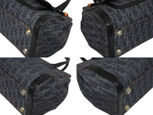 Load image into Gallery viewer, Christian Dior クリスチャンディオール フライトライン トロッター ハンドバッグ 02-B0-1015 デニム レザー ネイビー ブラック シルバー金具 中古 4b011021